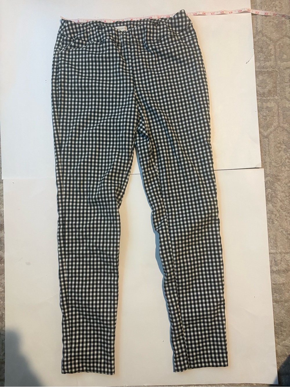 Cato Black & White Gingham Cropped Pants